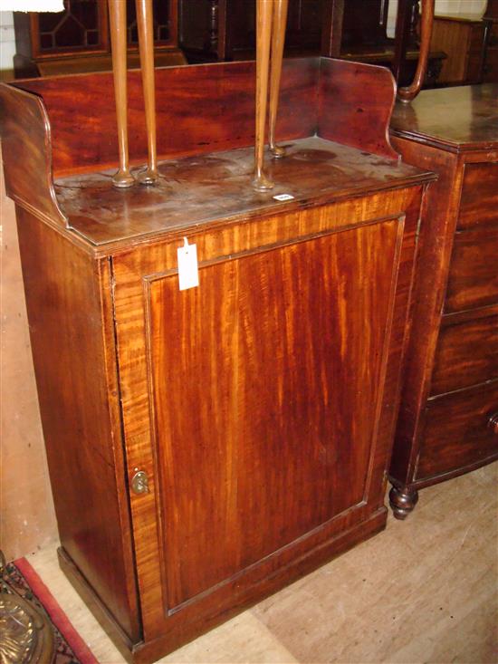George III mahogany side cabinet with galleried top